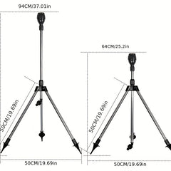 360 Rotary Sprinkler Head Tripod Telescopic Support Garden Watering Sprinkler