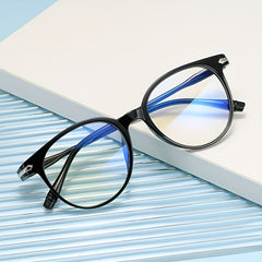 Light Blocking Glasses Jelly Round Frame Clear Lens Computer Glasses