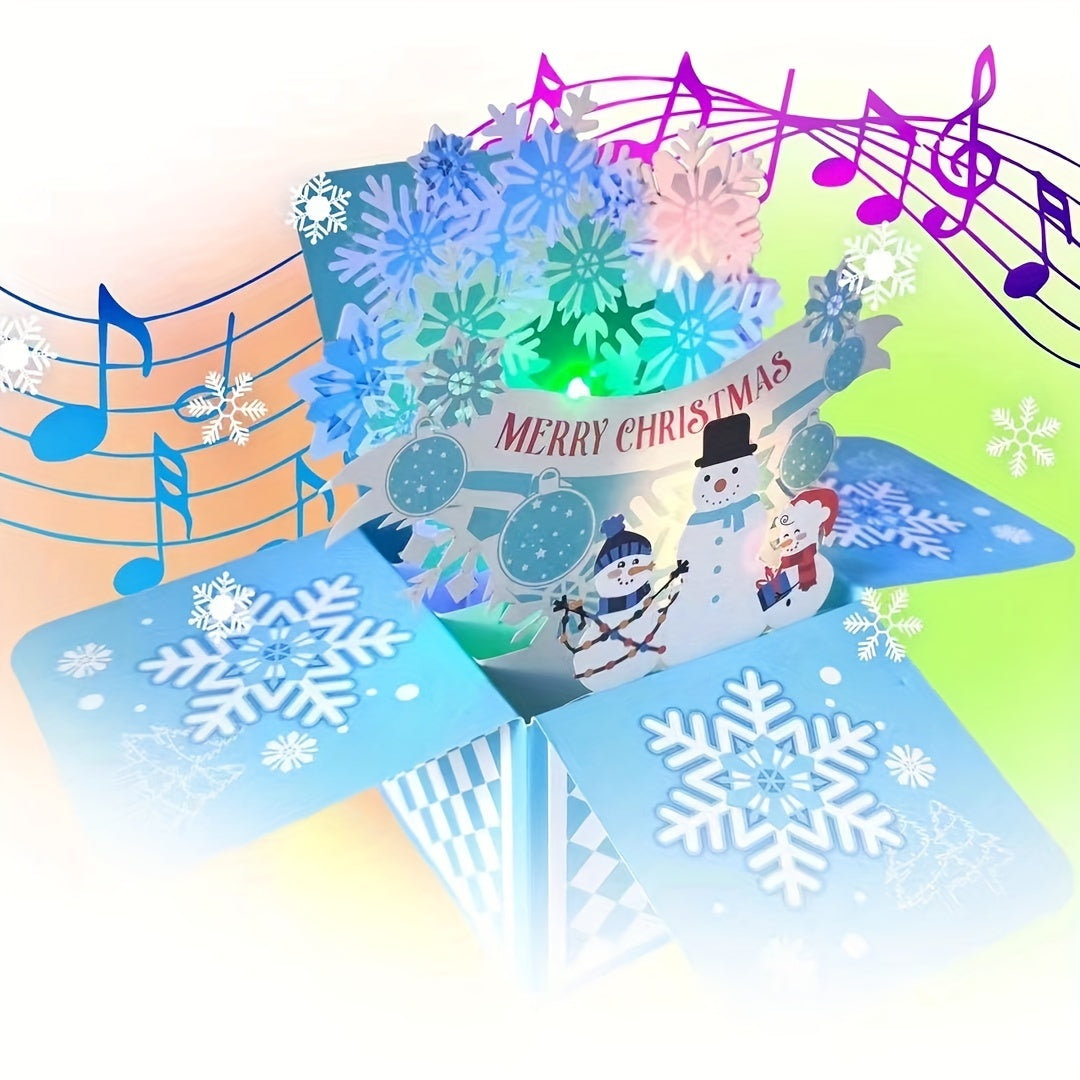 Christmas Happy Music & Lights Santa Tree Snowflakes Night Blessings