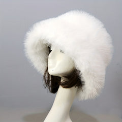 Plush Bucket Hat Winter Warm Basin Hat Windproof Ear Protection Fisherman Cap