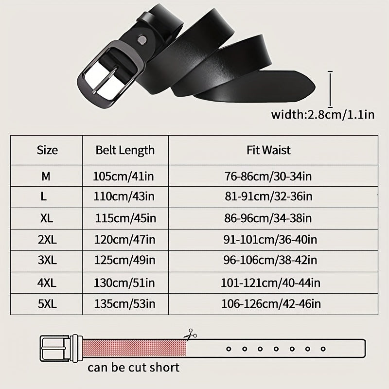  Leather Belt Solid Casual Belt Vintage Unisex Jeans Pants Belt