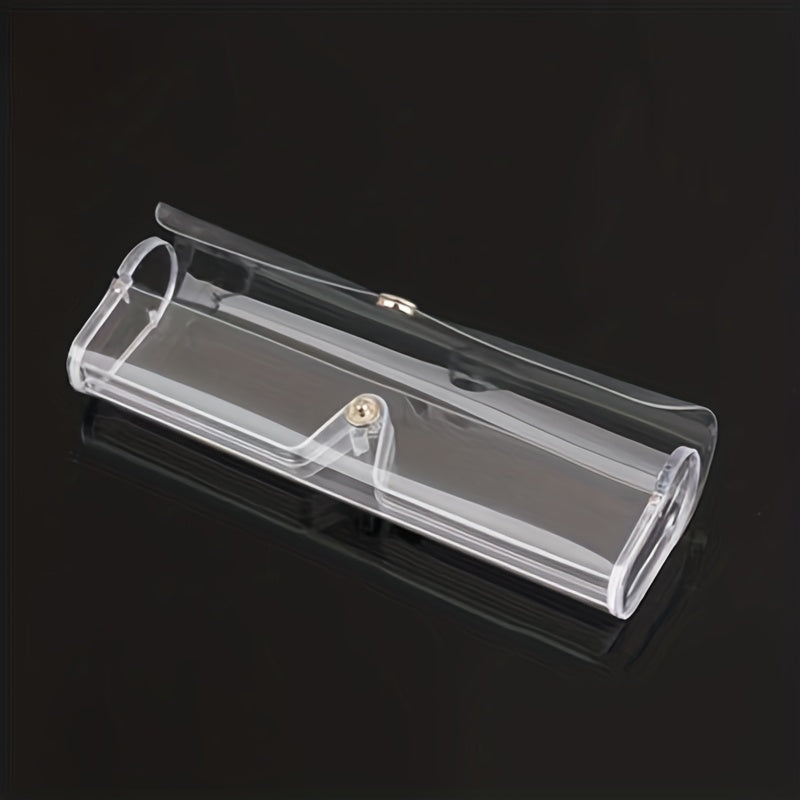 Clear PVC Glasses Case Snap Button Sunglasses Reading Myopia Glasses Storage Box