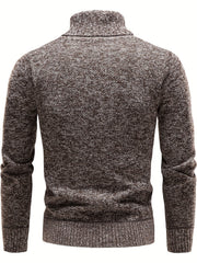 Men's Turtleneck Knit Sweater Slim Fit Pullover for Fall & Winter