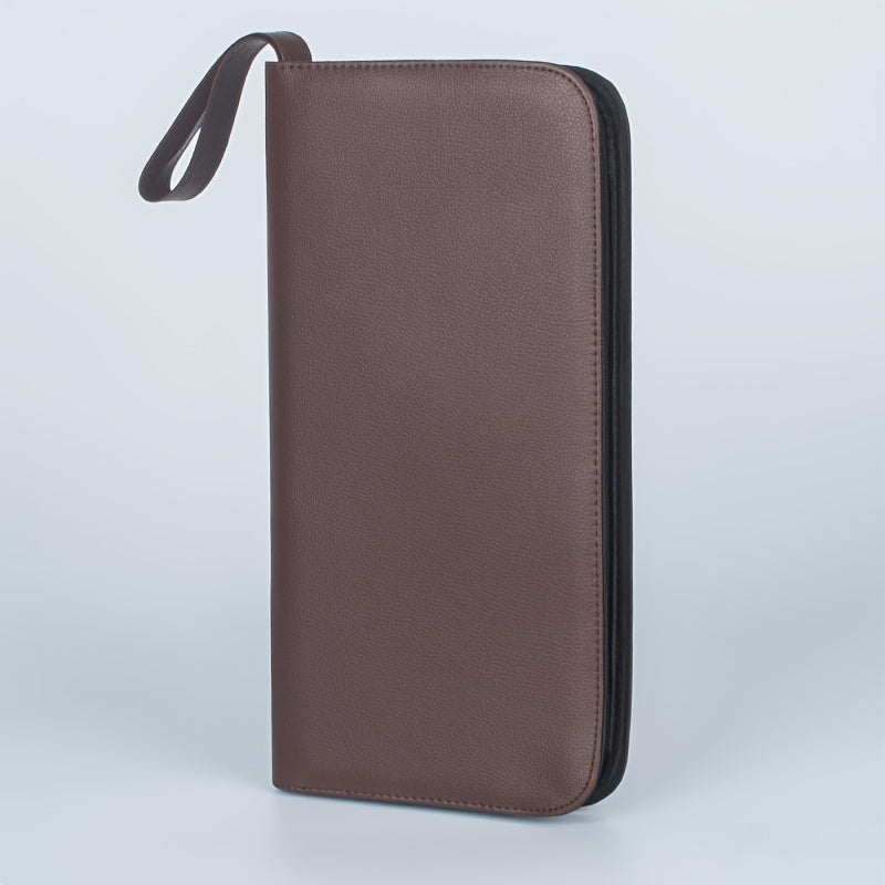 36 Slots Leather Pen Case Coffee Holder Pencil Bag Fits Various Size Gift Pen