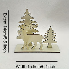 DIY Santa Deer Wooden Crafts Home Decoration Supplies