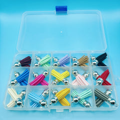 30pcs Leather Tassel Keychain Bulk DIY Bracelets Earrings Accessories 15 Colors