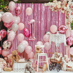 1pc 100 58x198 Laser Tassel Backdrop Curtain Metallic Silk Ribbon