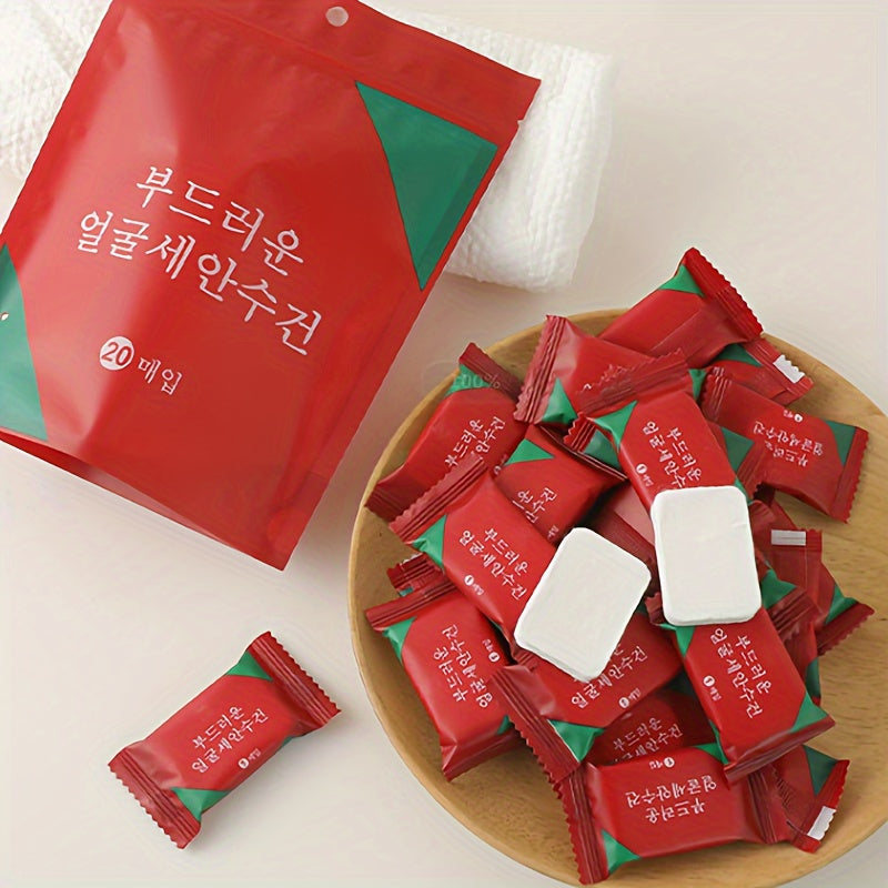20pcs Portable Disposable Compressed Towels for Face and Body