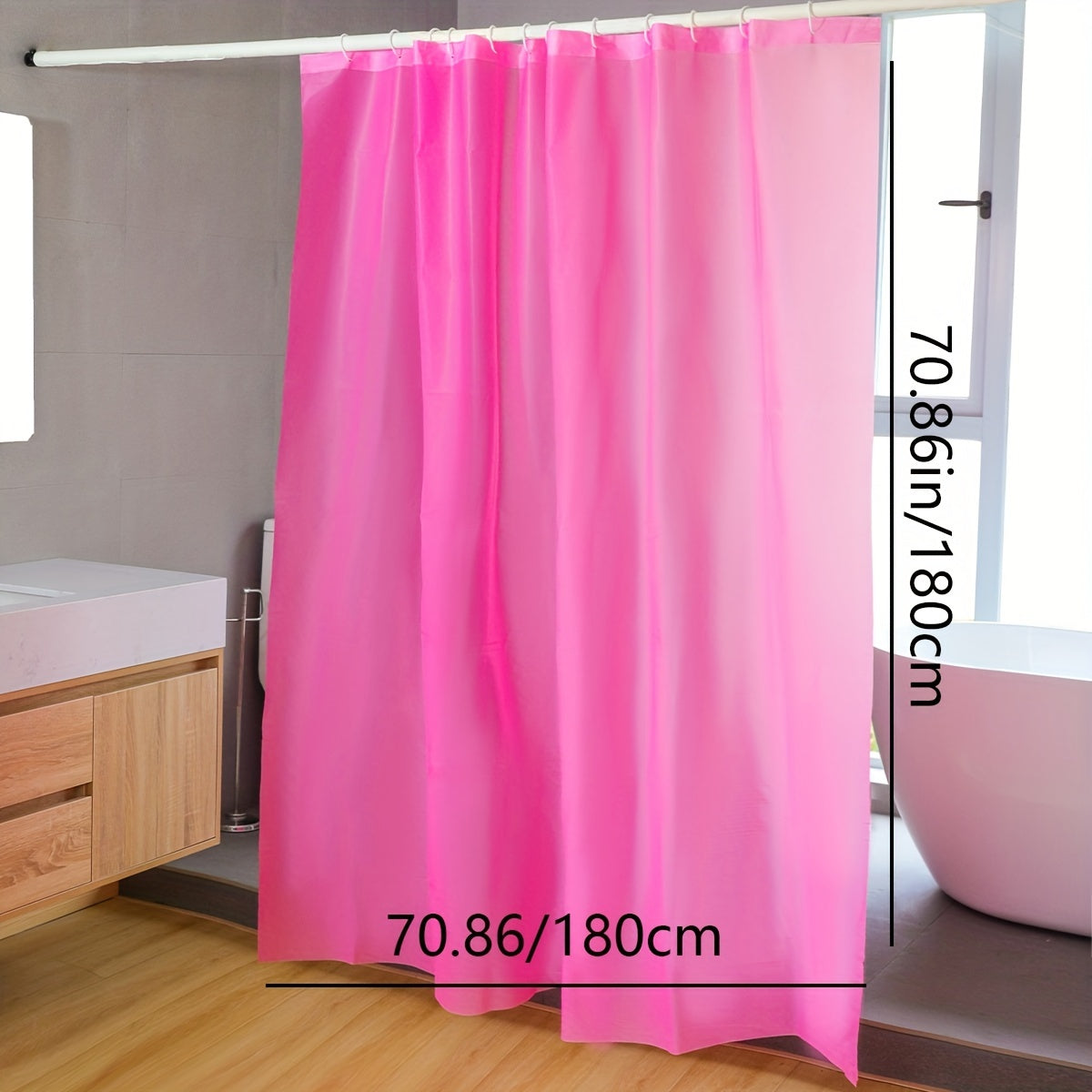 Pink Shower Curtain Waterproof And Mildew Proof Bathroom Decor 70 86in