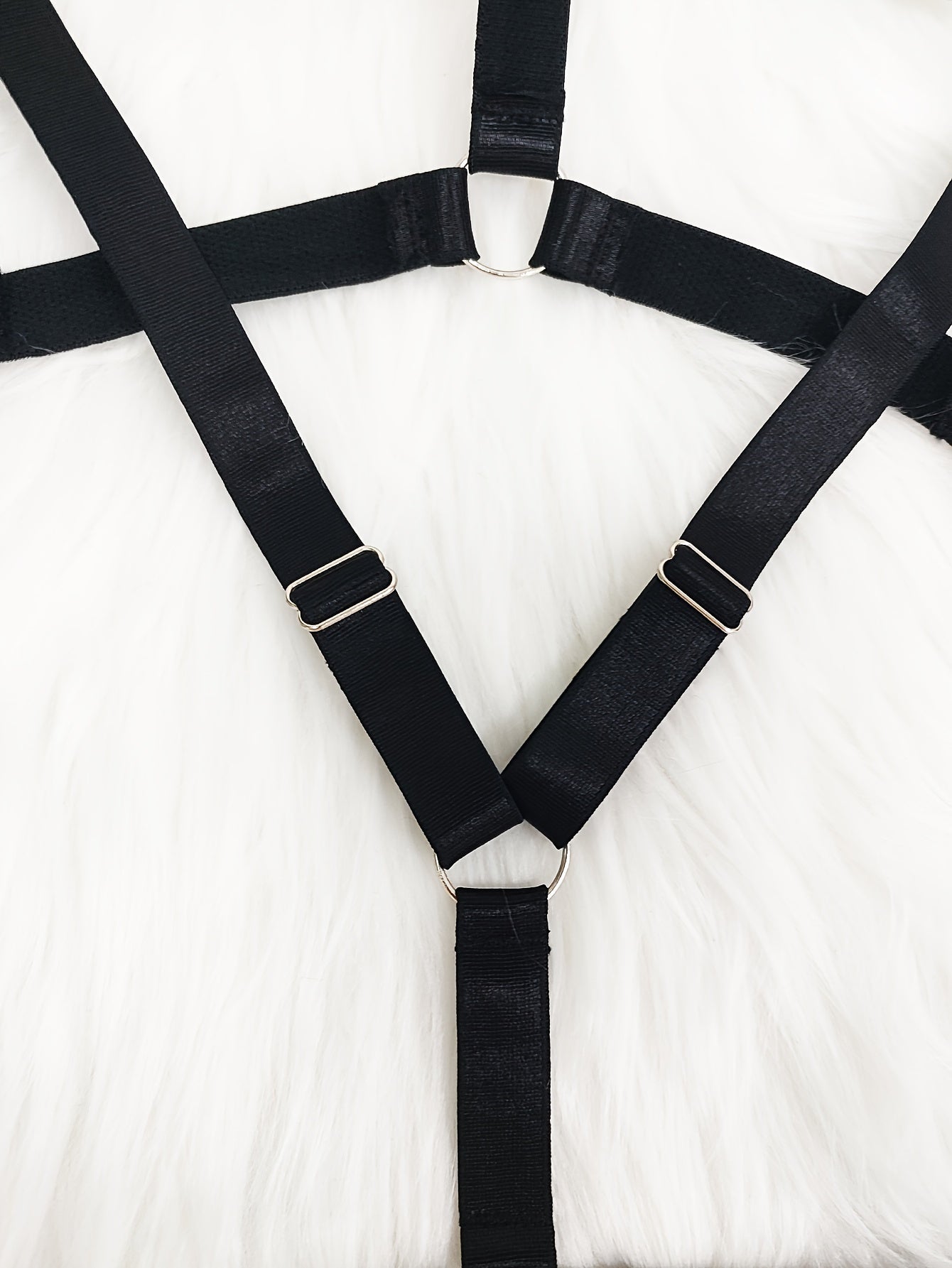 Hollow Out Ring Linked Panties Sheer Faux Pearl Pendant