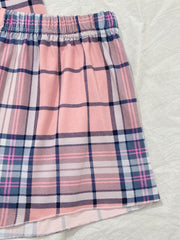 Women's Plaid Lace Trim Pajama Set