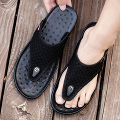 Men's Solid Fabric Thong Sandals for Beach