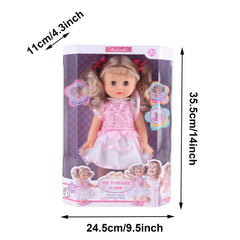 13" Interactive Walking & Singing Doll Pink Dress Red Bow 3 in 1 Functi