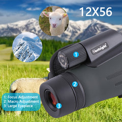 12x56 Monocular Telescope with Tripod for Adults - High Power HD Monocular