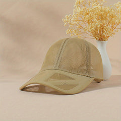 Mesh Hollow Breathable Trucker Hat Unisex Baseball Cap