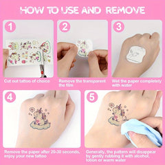 5pcs Unicorn Temporary Tattoos Shining In The Dark