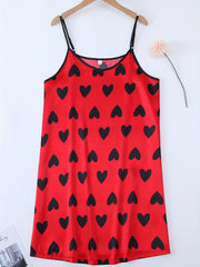  Satin Leopard Print Round Neck Nightgown