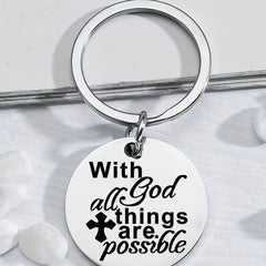 Stainless Steel Faith Keychain Small Gift For Christian