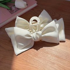 Sweet Beige Bow Hair Claw Clip Minimalist Hair Accessories