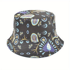 Cartoon Pattern Print Bucket Hat Lightweight Mushroom Whale Sun Hat