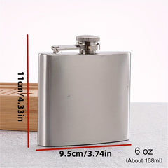 1pc Stainless Steel Hip Flask Alcohol Whiskey Liquor Pocket Flask