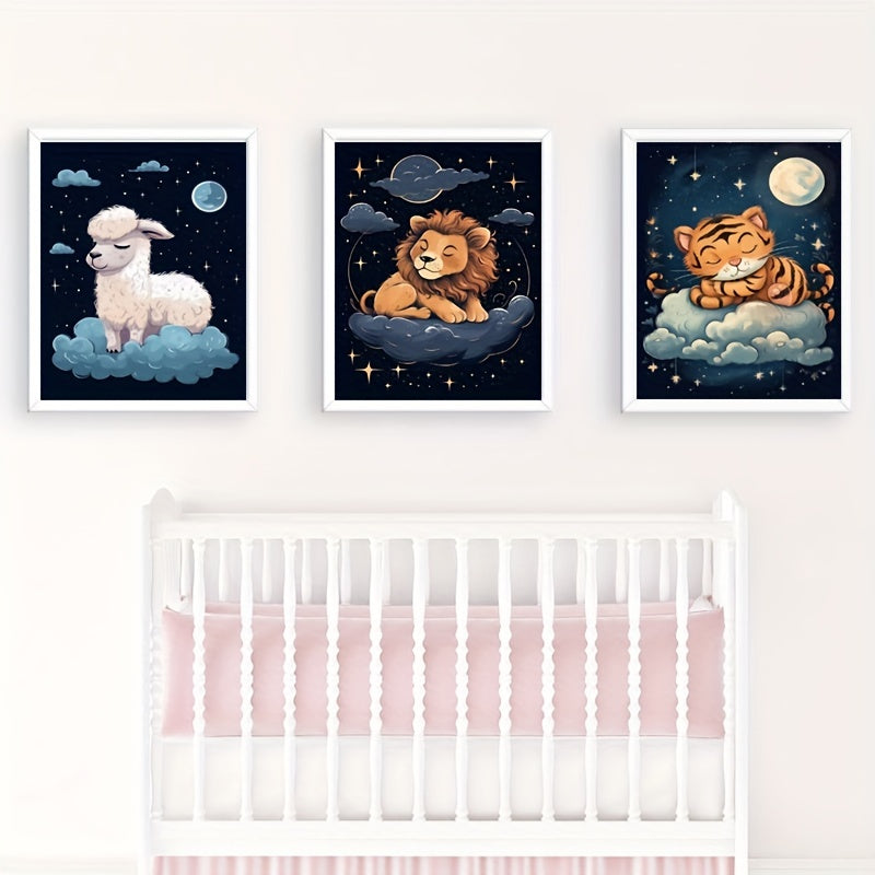 Sleepy Time For Baby Animals Poster A5 8.3x5.9 - Room Decor