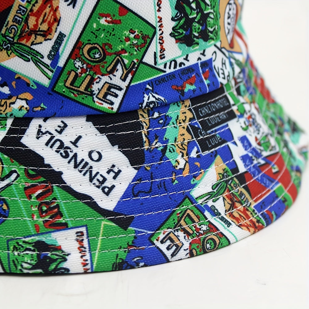 Hawaii Green Print Reversible Bucket Hat for Women & Men