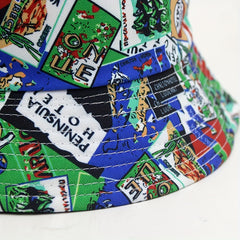 Hawaii Green Print Reversible Bucket Hat for Women & Men