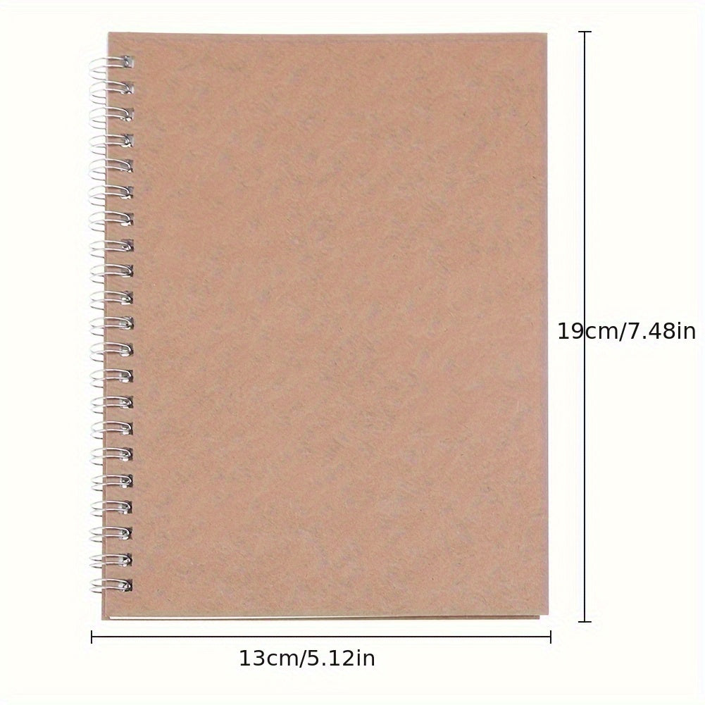 2pcs Retro Spiral Coil Grid Sketchbook Notebook Diary Journal