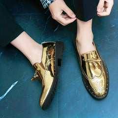 Men's Brogue Tassel Loafer Dress Shoes Wedding Party Office