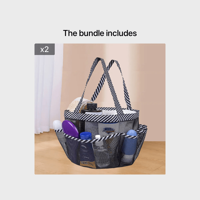 Portable Mesh Shower Bag with 8 Pockets