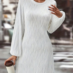  Lantern Sleeve A Line Mini Dress