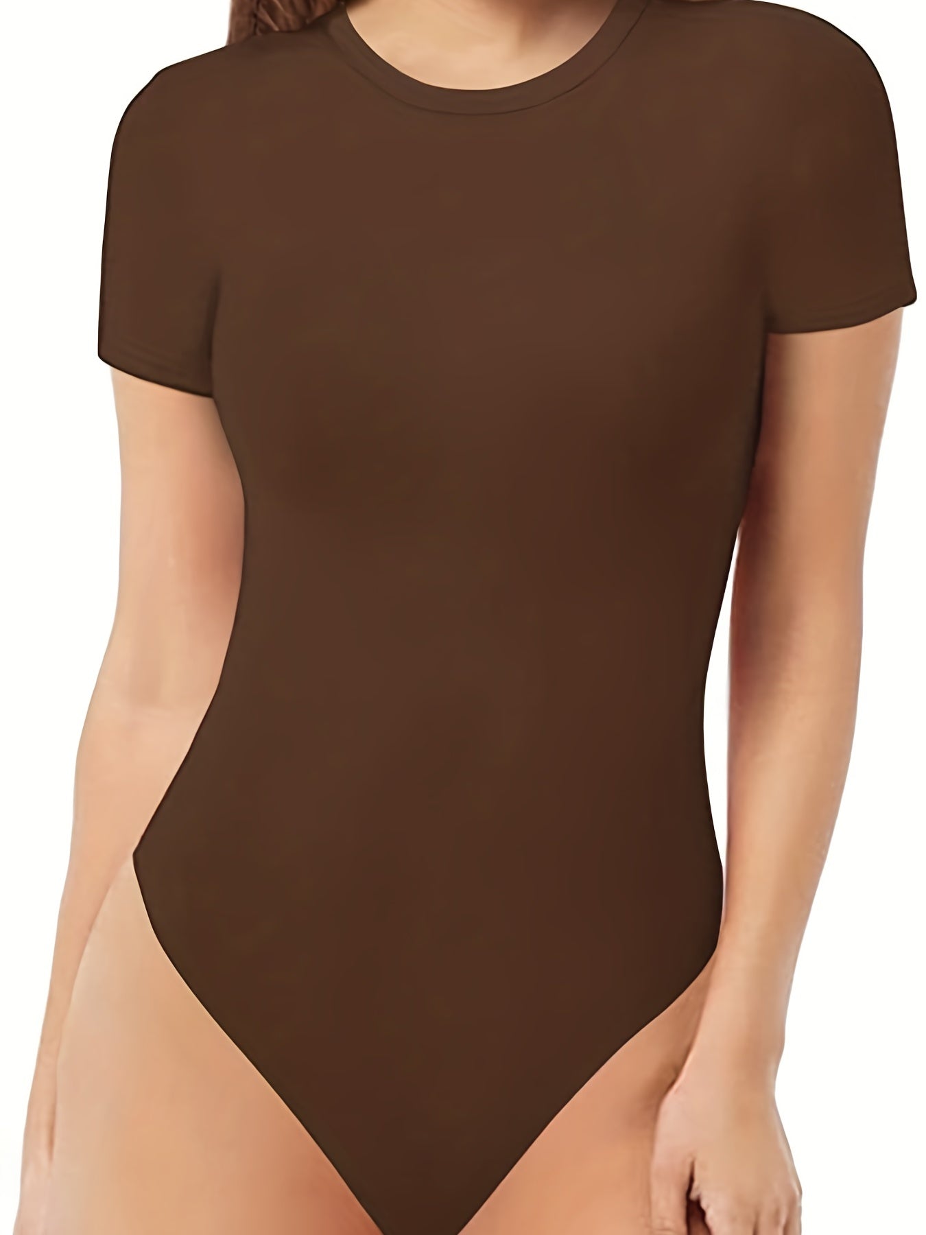 Slimming Bodysuit Short Sleeve Crew Neck Tummy Control Body Shaper