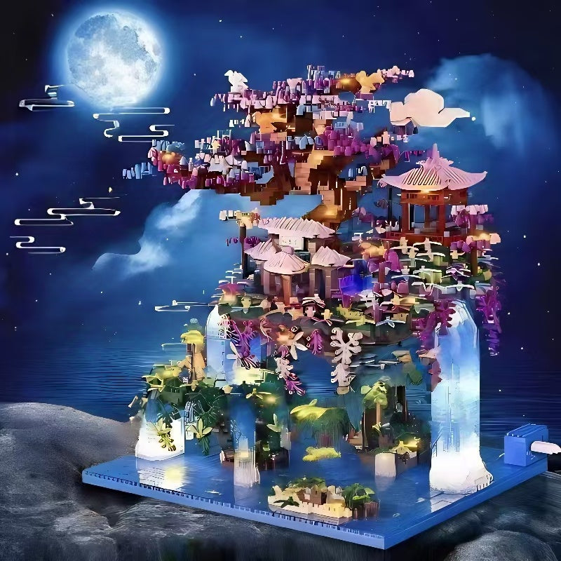 Creative Fairy Tower Handheld Building Blocks Toy ABS Material