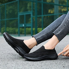 Women's Breathable Flying Woven Sneakers Lightweight Low Top Slip On Shoes