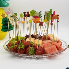 50pcs 11 Christmas Tree Bamboo Sticks For Fruit Party Decorations