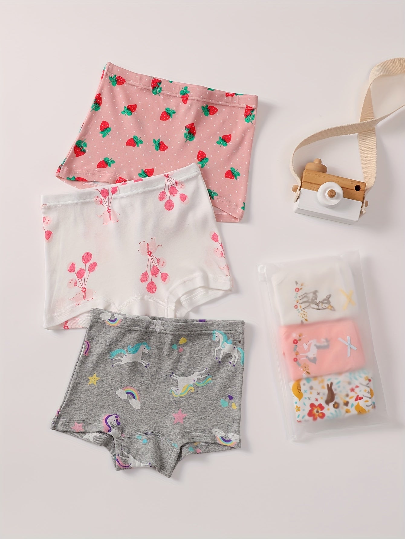 3pcs Cartoon Pattern Panties Comfy Kid's Underwear