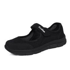 Women's Mesh Platform Walking Sneakers Breathable Non slip Hook & Loop Shoes