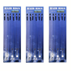 3pcs Stainless Steel Fishing Hooks Carp Rigs with Braided Line