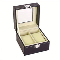 PU Leather Watch Storage Box PVC Material Transparent Frame Box