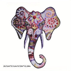 Elephant Sequin Embroidery Stickers Clothing Art Decoration