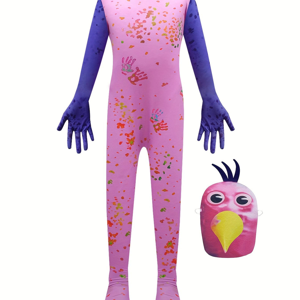 Kids Halloween Bird Costume Jumpsuit & Mask Dress Up Clothes