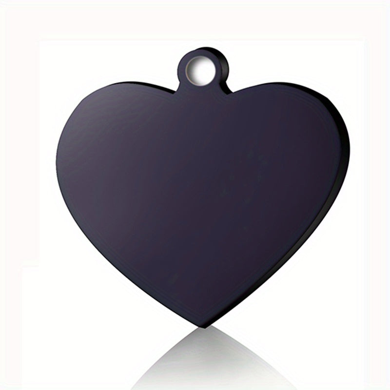 Personalized Dog ID Tag Heart Shape Engraved Stainless Steel Collar Tag