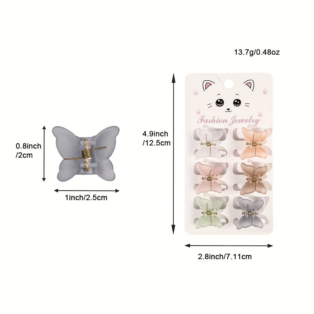6pcs Small Butterfly Hair Claw Mini Insect Hair Claw Accessory for Women