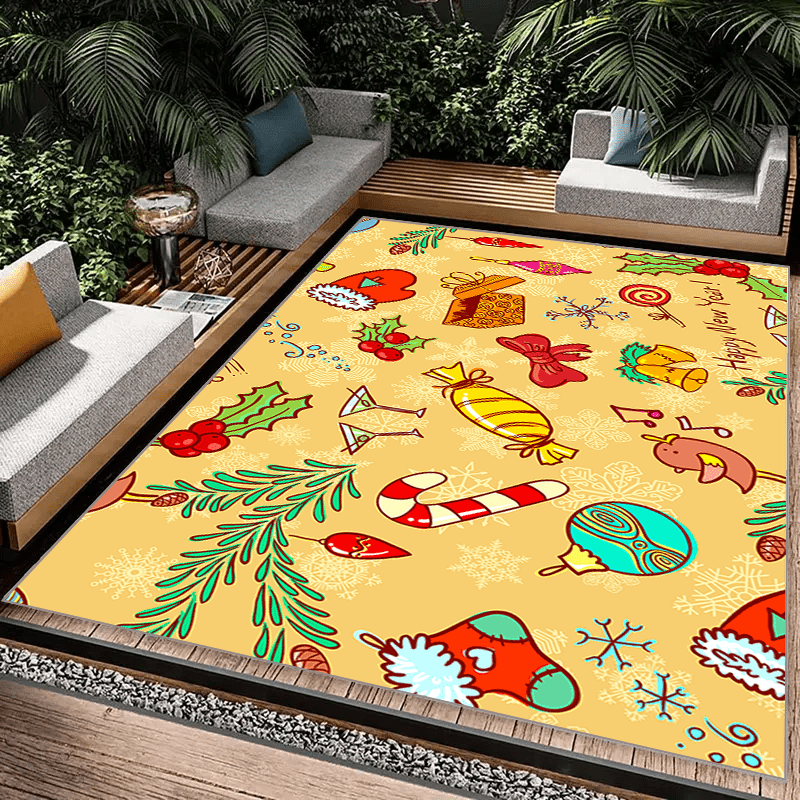 Christmas Room Carpet Waterproof Kitchen Rug Anti-Slip Mat