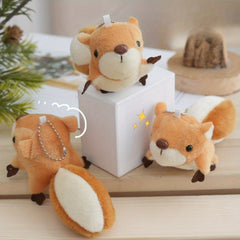 2pcs Squirrel Plush Toy Pendants Soft Fluffy Plush Dolls Mixed Colors