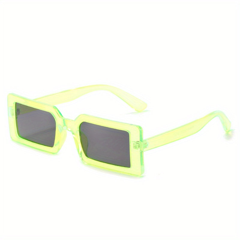 Vintage Square Frame Sunglasses Gradient Lens Wrap Around Eyewear