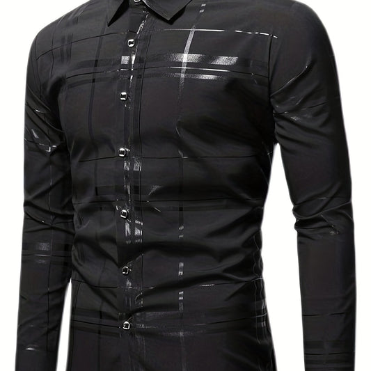 Men's Semi formal Stripe Button Up Shirt for Spring/Fall