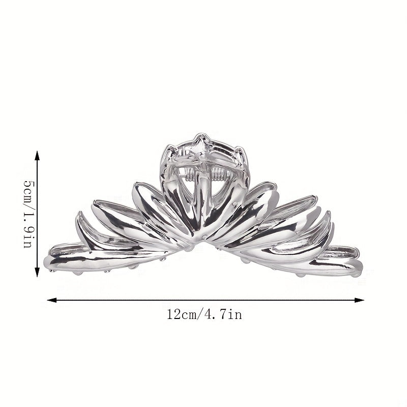 Silvery Hair Claw Glossy Hair Claw Nonslip Shark Claw For Ponytail Holder