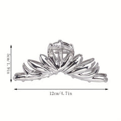 Silvery Hair Claw Glossy Hair Claw Nonslip Shark Claw For Ponytail Holder
